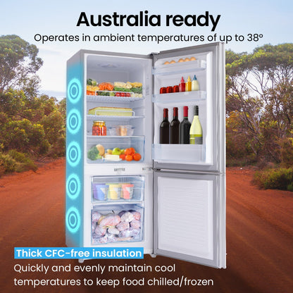 GECKO 139L Upright Portable Fridge / Freezer, 12V/24V for Motorhome and Caravan, Silver V219-CMPFRUGK13SA