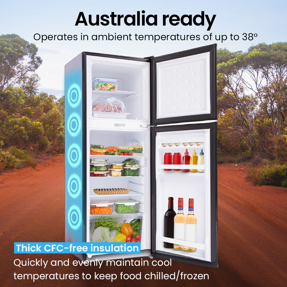 GECKO 142L Upright Portable Fridge / Freezer, 12V/24V for Motorhome and Caravan, Black V219-CMPFRUGK14KA