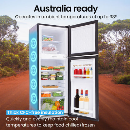 GECKO 142L Upright Portable Fridge / Freezer, 12V/24V for Motorhome and Caravan, Black V219-CMPFRUGK14KA