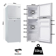 GECKO 142L Upright Portable Fridge / Freezer, 12V/24V for Motorhome and Caravan, Silver V219-CMPFRUGK14SA