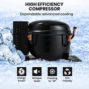 GECKO 160L Upright Portable Fridge / Freezer, 12V/24V for Motorhome, Tiny Home, Off-grid and Caravan, Black