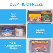 GECKO 160L Upright Portable Fridge / Freezer, 12V/24V for Motorhome, Tiny Home, Off-grid and Caravan, Black