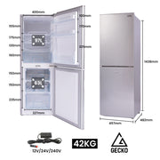 GECKO 160L Upright Portable Fridge / Freezer, 12V/24V for Motorhome and Caravan, Silver V219-CMPFRUGK16SA