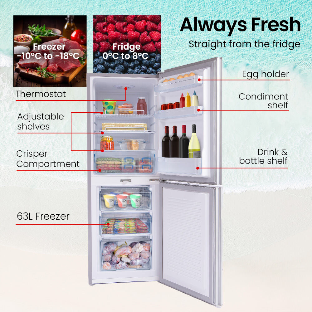 GECKO 160L Upright Portable Fridge / Freezer, 12V/24V for Motorhome and Caravan, Silver V219-CMPFRUGK16SA