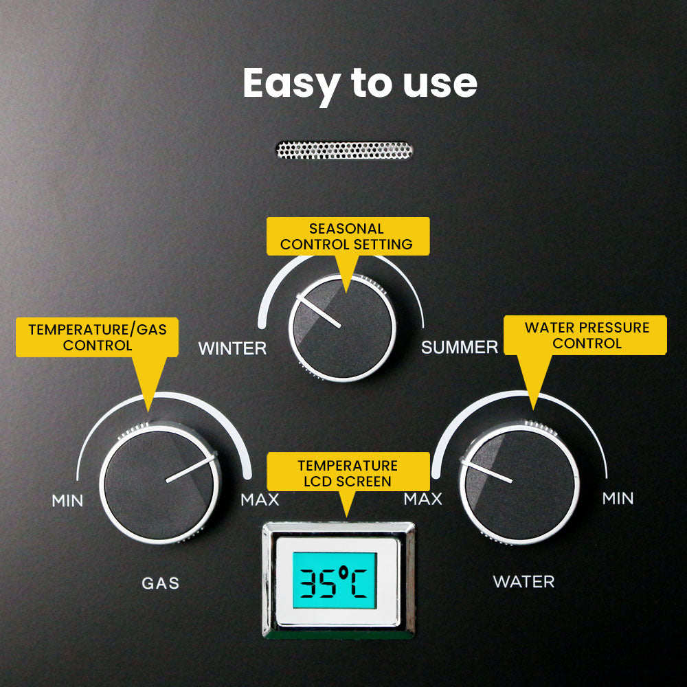 Thermomate Portable Gas Outdoor Camping Hot Water Heater System, with 12V Pump, Shower Head, Black V219-CMPWHTTHBK2A