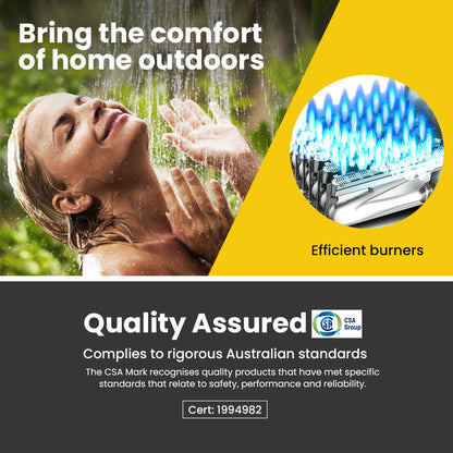 Thermomate Portable Gas Outdoor Camping Hot Water Heater System, with 12V Pump, Shower Head, White V219-CMPWHTTHWT2A