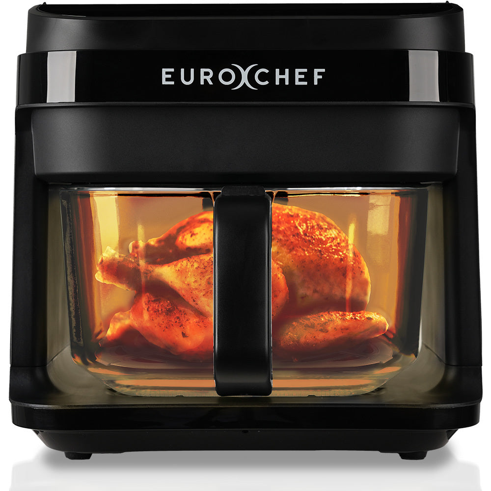 EUROCHEF 6.5L Air Fryer, Electric Digital Airfryer with Glass Container, Black V219-COKAIREC6GKA