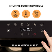 EUROCHEF 6.5L Air Fryer, Electric Digital Airfryer with Glass Container, Black V219-COKAIREC6GKA