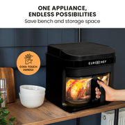 EUROCHEF 6.5L Air Fryer, Electric Digital Airfryer with Glass Container, Black V219-COKAIREC6GKA