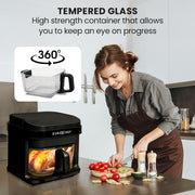 EUROCHEF 6.5L Air Fryer, Electric Digital Airfryer with Glass Container, Black V219-COKAIREC6GKA