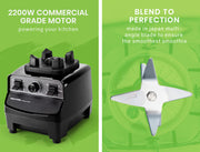 POLYCOOL 2L Commercial Blender Mixer Food Processor Smoothie Ice Crush Black V219-COKBLNPLYBA20B