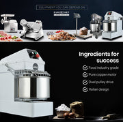 EUROCHEF 10L Spiral Dough Mixer Commercial Machine Bakery Kneader Small Litre V219-COKDMXEUCA103