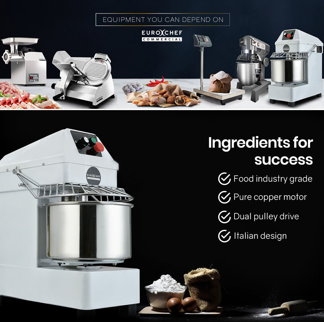 EUROCHEF 10L Spiral Dough Mixer Commercial Machine Bakery Kneader Small Litre V219-COKDMXEUCA103