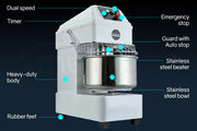 EUROCHEF 20L Spiral Dough Mixer Commercial Machine Bakery Kneader Litre Small V219-COKDMXEUCA205