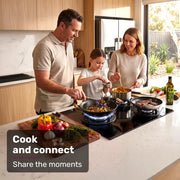EUROCHEF 60cm 3 Burner Gas Cooktop, with Wok Burner, Tempered Glass, Natural Gas & LPG, Black V219-COKGCTEC63KA