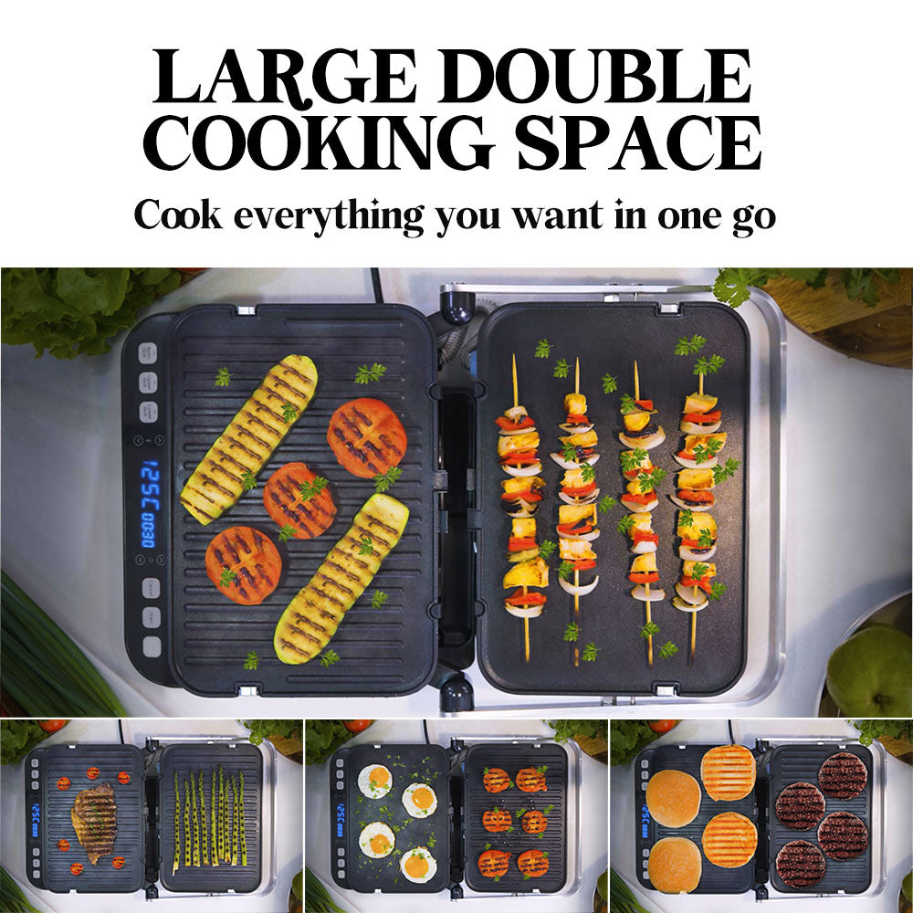 EUROCHEF EUC-CG7 Smart Multi Contact Grill Sandwich Panini Press Maker Fast Cafe Style V219-COKGRLEUCAC7S
