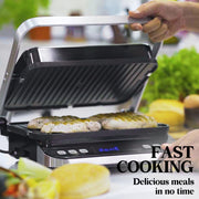 EUROCHEF EUC-CG7 Smart Multi Contact Grill Sandwich Panini Press Maker Fast Cafe Style V219-COKGRLEUCAC7S
