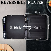 EUROCHEF EUC-CG7 Smart Multi Contact Grill Sandwich Panini Press Maker Fast Cafe Style V219-COKGRLEUCAC7S
