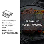EUROCHEF Smart Multi Contact Grill Sandwich Press Panini Waffle Maker Griddle Stainless Steel V219-COKGRLEUCAC8S