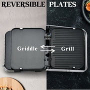 EUROCHEF Smart Multi Contact Grill Sandwich Press Panini Waffle Maker Griddle Stainless Steel V219-COKGRLEUCAC8S