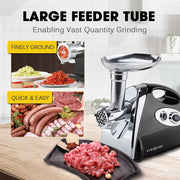 EUROCHEF Electric Meat Grinder, Stainless Steel Mincer Sausage Filler Kibbe Maker, Black V219-COKGRNEUCA5BK