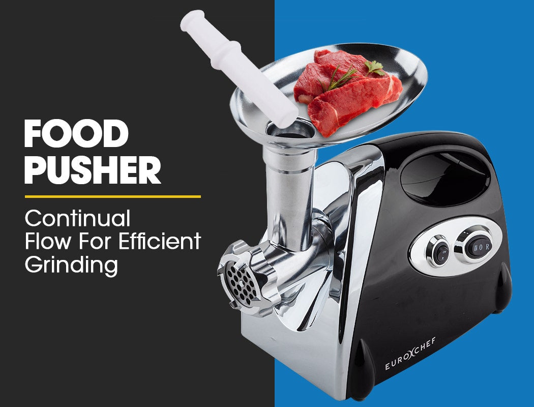 EUROCHEF Electric Meat Grinder, Stainless Steel Mincer Sausage Filler Kibbe Maker, Black V219-COKGRNEUCA5BK