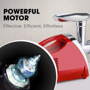 EUROCHEF Electric Meat Grinder, Stainless Steel Mincer Sausage Filler Kibbe Maker, Red V219-COKGRNEUCA5RD