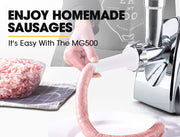 EUROCHEF Electric Meat Grinder, Stainless Steel Mincer Sausage Filler Kibbe Maker, Silver V219-COKGRNEUCA5SV