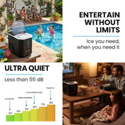 POLYCOOL Portable Ice Maker Machine, Automatic, 12kg/day, Auto Clean, with Scoop and Removable Basket, Black V219-COKICMPY1BKA