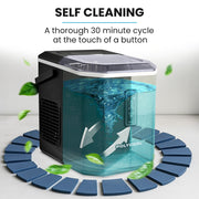 POLYCOOL Portable Ice Maker Machine, Automatic, 12kg/day, Auto Clean, with Scoop and Removable Basket, Black V219-COKICMPY1BKA