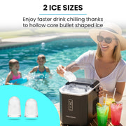 POLYCOOL Portable Ice Maker Machine, Automatic, 12kg/day, Auto Clean, with Scoop and Removable Basket, Black V219-COKICMPY1BKA