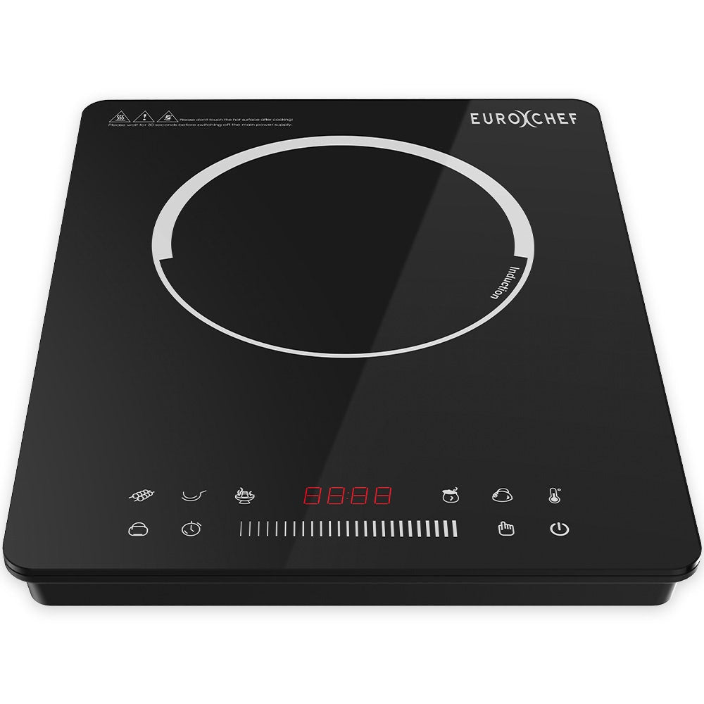 EUROCHEF Induction Benchtop Cooktop, 2000W, 9 Heat Levels, Fast Electric Portable Cooker, Touch Controls with V219-COKICTEC25PA