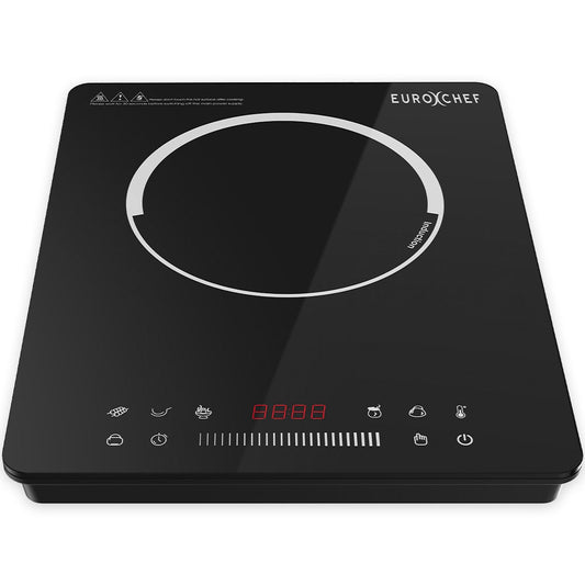 EUROCHEF Induction Benchtop Cooktop, 2000W, 9 Heat Levels, Fast Electric Portable Cooker, Touch Controls with V219-COKICTEC25PA