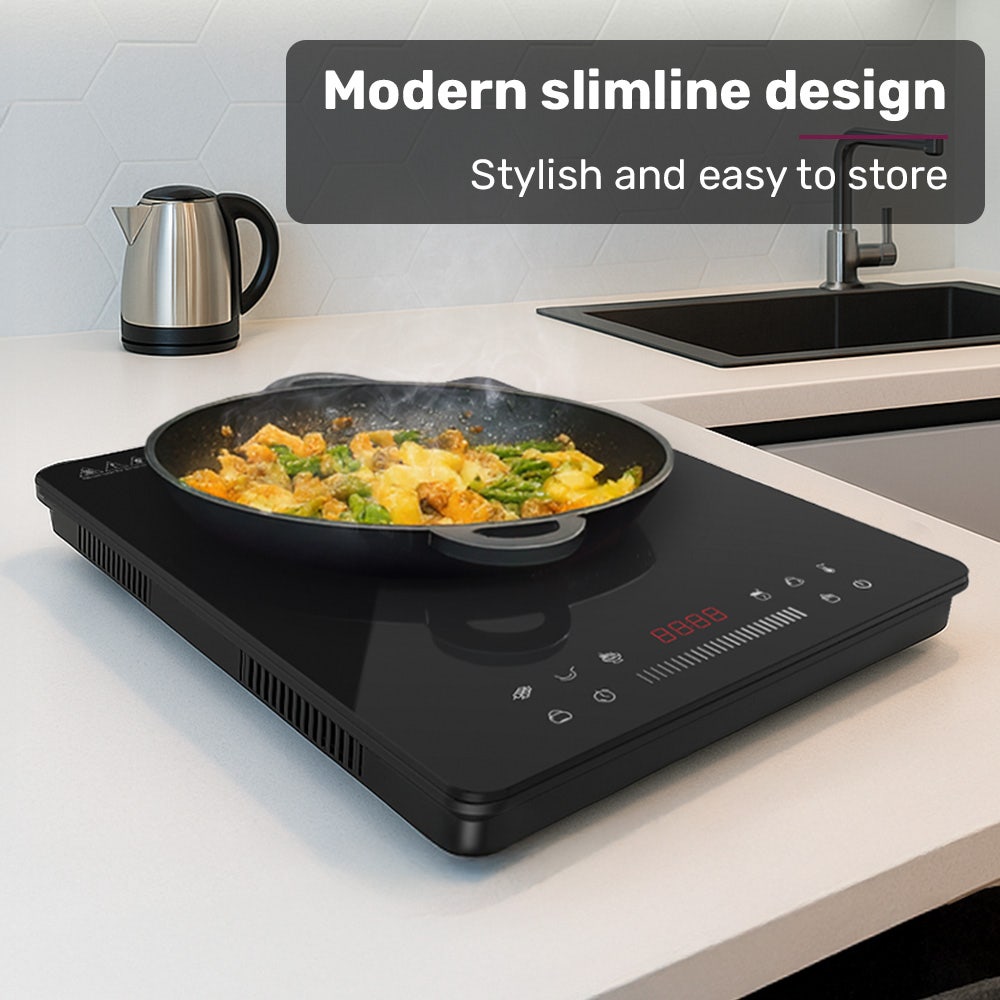 EUROCHEF Induction Benchtop Cooktop, 2000W, 9 Heat Levels, Fast Electric Portable Cooker, Touch Controls with V219-COKICTEC25PA