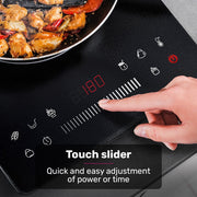 EUROCHEF Induction Benchtop Cooktop, 2000W, 9 Heat Levels, Fast Electric Portable Cooker, Touch Controls with V219-COKICTEC25PA