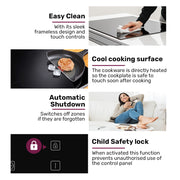 EuroChef 30cm 2 Zone Induction Cooktop, 3300W Electric, Touch Controls V219-COKICTEC320A