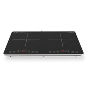 EUROCHEF Double Induction Benchtop Cooktop, 9 Heat Levels, Fast Electric Portable Cooker, Touch Controls, V219-COKICTEC35PA