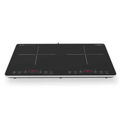 EUROCHEF Double Induction Benchtop Cooktop, 9 Heat Levels, Fast Electric Portable Cooker, Touch Controls, V219-COKICTEC35PA