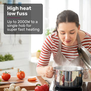 EUROCHEF Double Induction Benchtop Cooktop, 9 Heat Levels, Fast Electric Portable Cooker, Touch Controls, V219-COKICTEC35PA