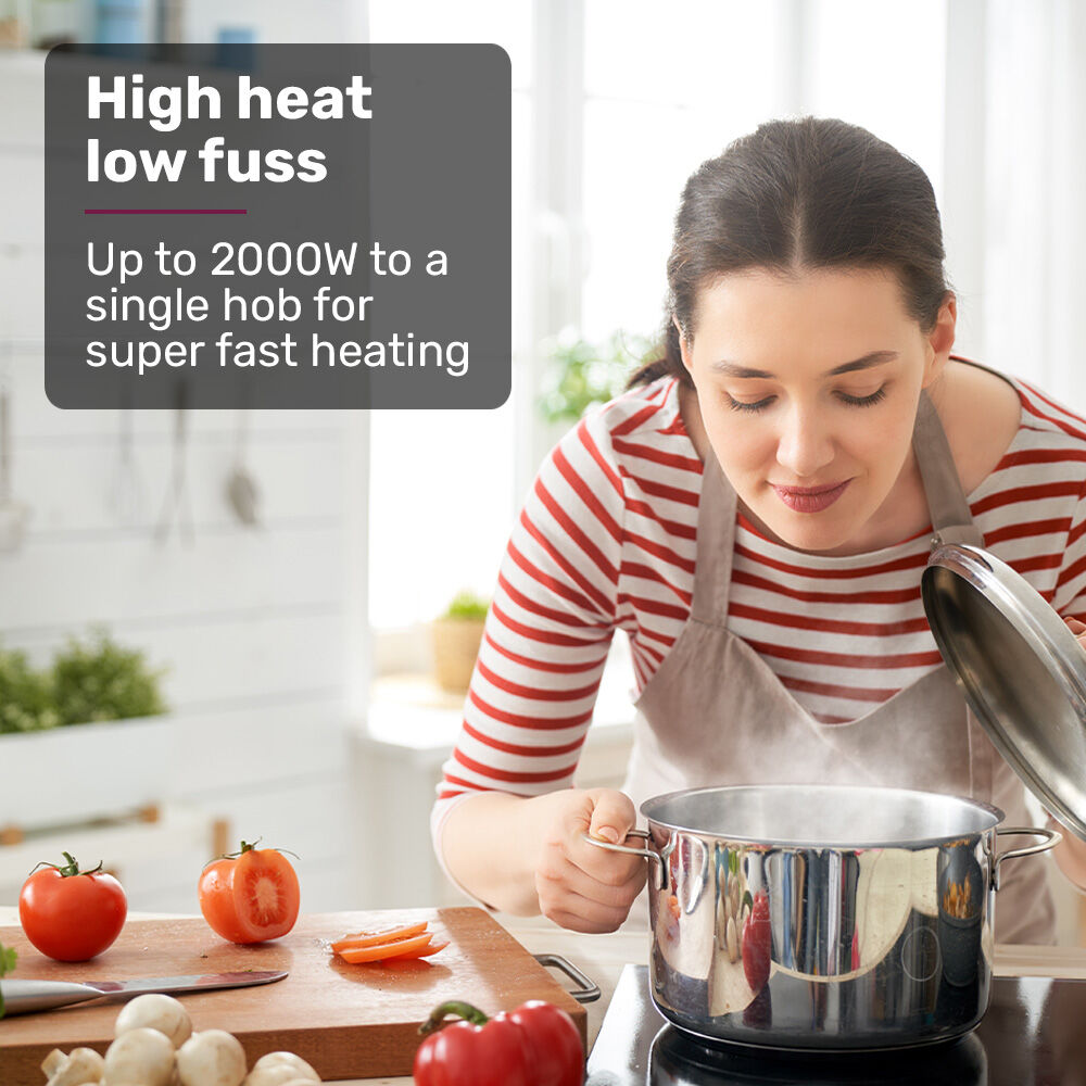 EUROCHEF Double Induction Benchtop Cooktop, 9 Heat Levels, Fast Electric Portable Cooker, Touch Controls, V219-COKICTEC35PA
