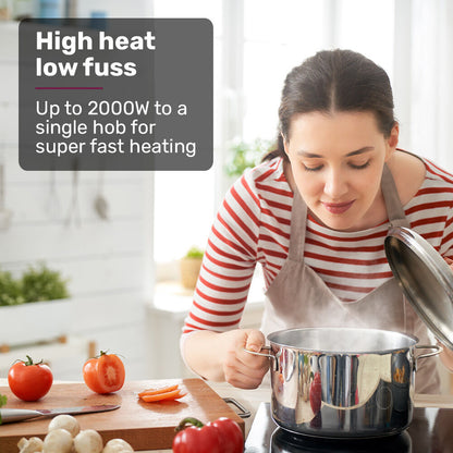EUROCHEF Double Induction Benchtop Cooktop, 9 Heat Levels, Fast Electric Portable Cooker, Touch Controls, V219-COKICTEC35PA