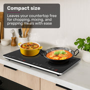 EUROCHEF Double Induction Benchtop Cooktop, 9 Heat Levels, Fast Electric Portable Cooker, Touch Controls, V219-COKICTEC35PA