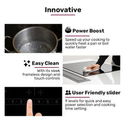 EuroChef 60cm 4 Zone Induction Cooktop, 6800W Electric, Touch Controls V219-COKICTEC640A