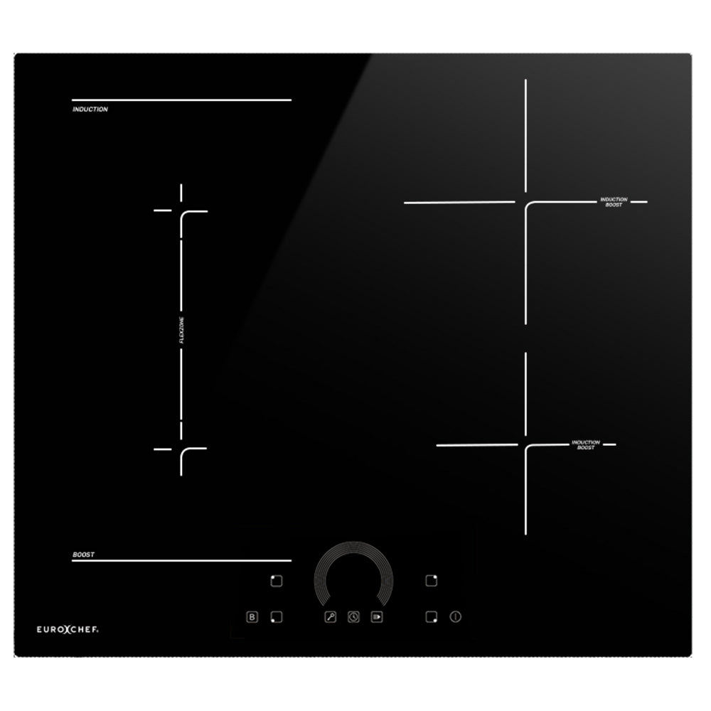EUROCHEF 60cm 4 Zone Induction Cooktop, 7200W Electric, FlexZone Function, Touch Controls V219-COKICTEC641A