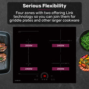 EUROCHEF 60cm 4 Zone Induction Cooktop, 7200W Electric, FlexZone Function, Touch Controls V219-COKICTEC641A