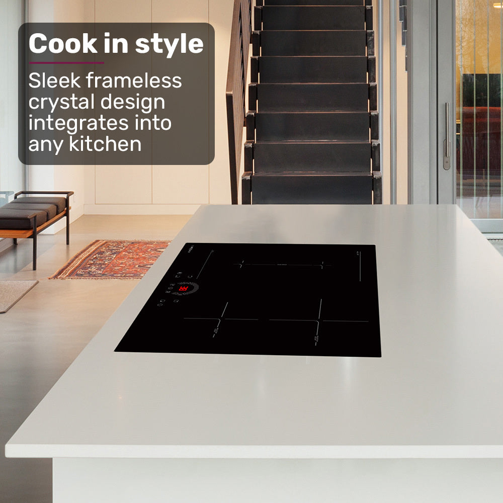 EUROCHEF 60cm 4 Zone Induction Cooktop, 7200W Electric, FlexZone Function, Touch Controls V219-COKICTEC641A