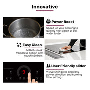 EUROCHEF 60cm 4 Zone Induction Cooktop, 7200W Electric, FlexZone Function, Touch Controls V219-COKICTEC641A