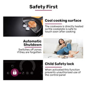 EUROCHEF 60cm 4 Zone Induction Cooktop, 7200W Electric, FlexZone Function, Touch Controls V219-COKICTEC641A