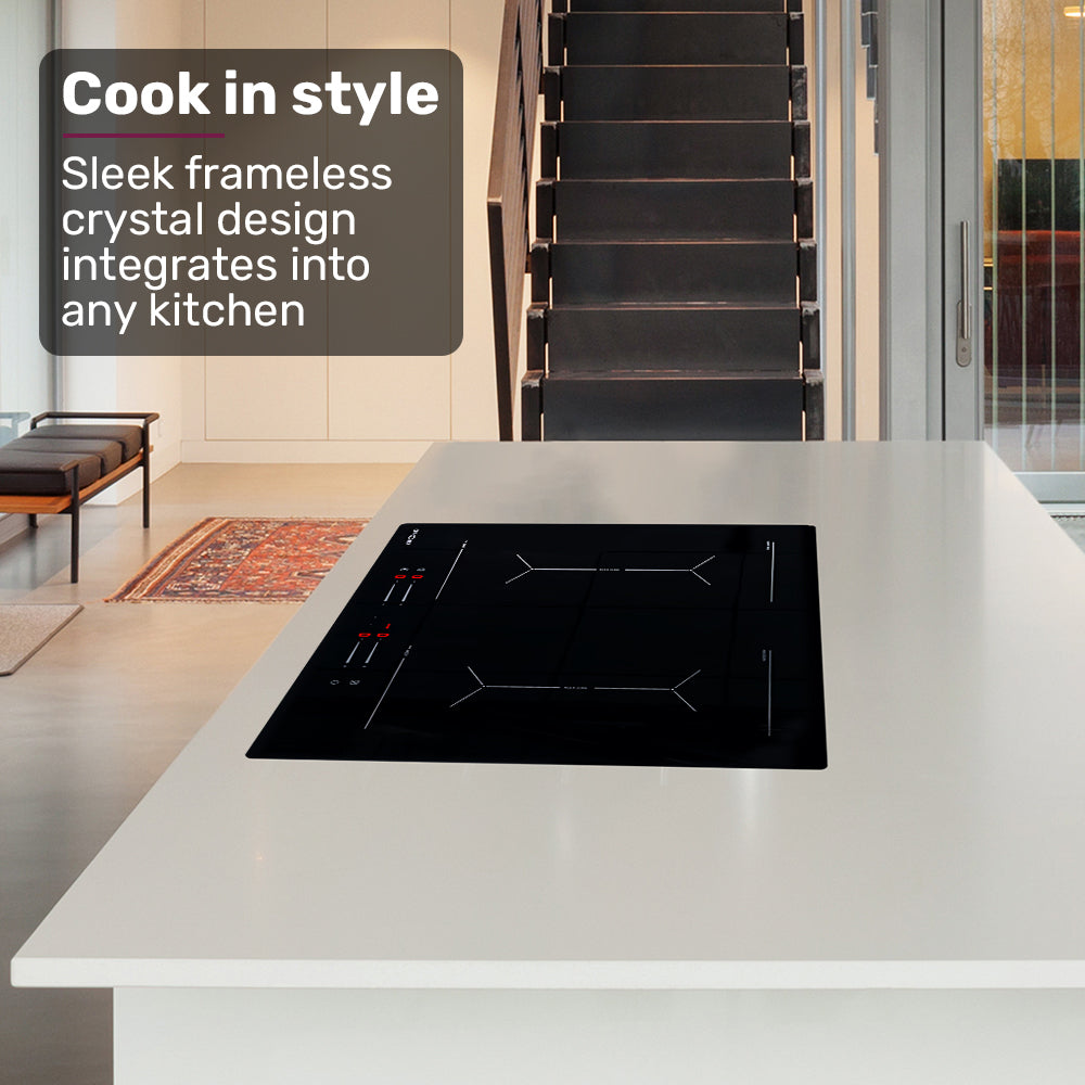 EuroChef 60cm 4 Zone Induction Cooktop, 7200W Electric, Dual Link Bridged Zone Hobs, Touch Controls V219-COKICTEC642A