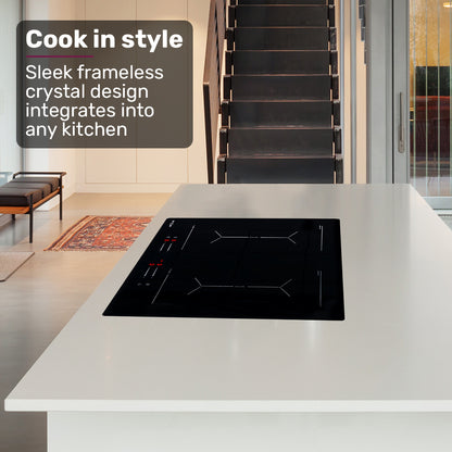 EuroChef 60cm 4 Zone Induction Cooktop, 7200W Electric, Dual Link Bridged Zone Hobs, Touch Controls V219-COKICTEC642A